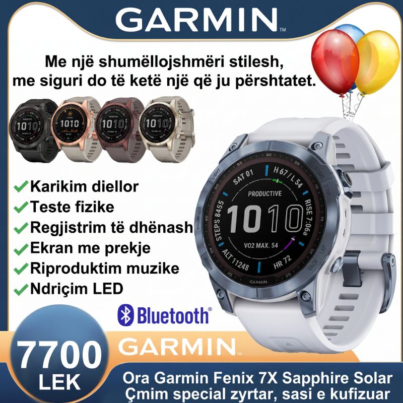 💎【Ofertë Zyrtare Speciale】Ora inteligjente Garmin Fenix ​​​​​​​​7X Sapphire Solar