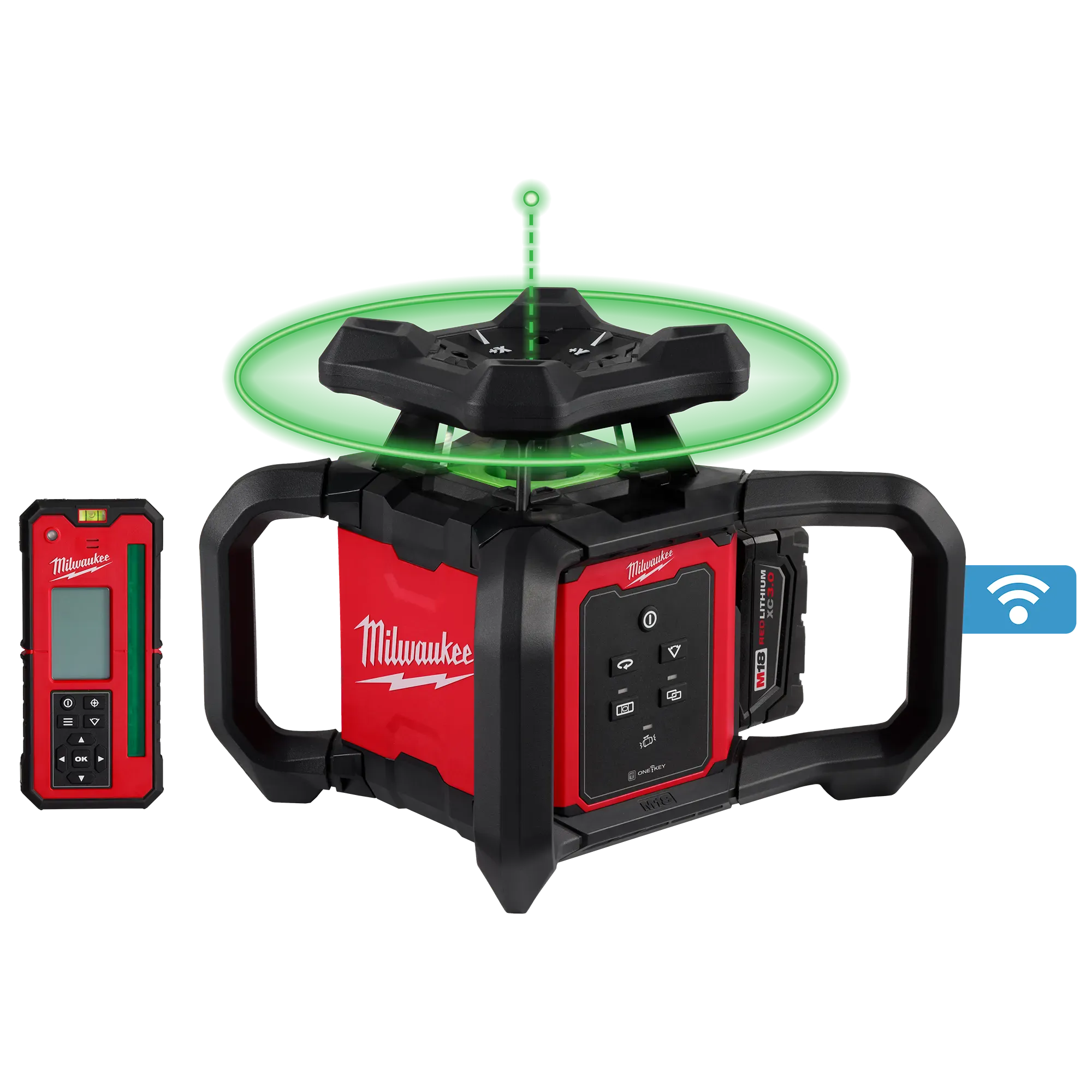 ⚡Milwaukee 3702-21 M18™ zeleni rotacijski laserski nivelir za notranjo uporabo