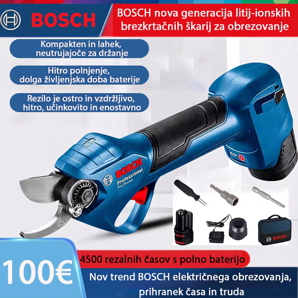 🥳[Znižana cena] BOSCH litijeve baterije brezkrtačni motor 24 V škarje za obrezovanje🎉🎉