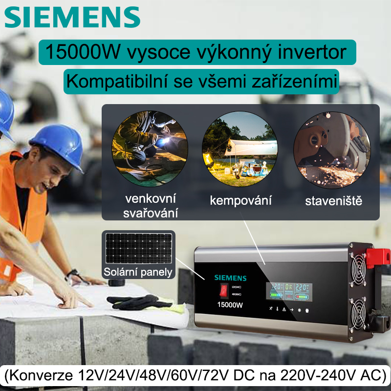 🔥Siemens 15000W čistý sinusový měnič. 【Německá kvalita, bezpečná a spolehlivá】