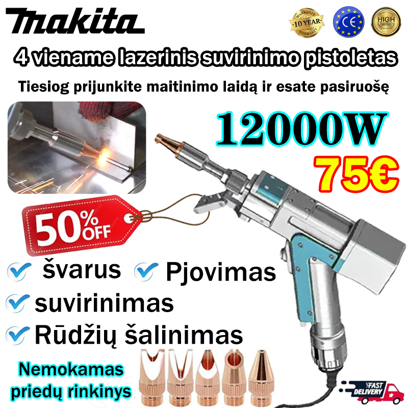 🛠️Makita 12000W 4 in 1 daugiafunkcis nešiojamas lazerinio suvirinimo pistoletas🎉🎉