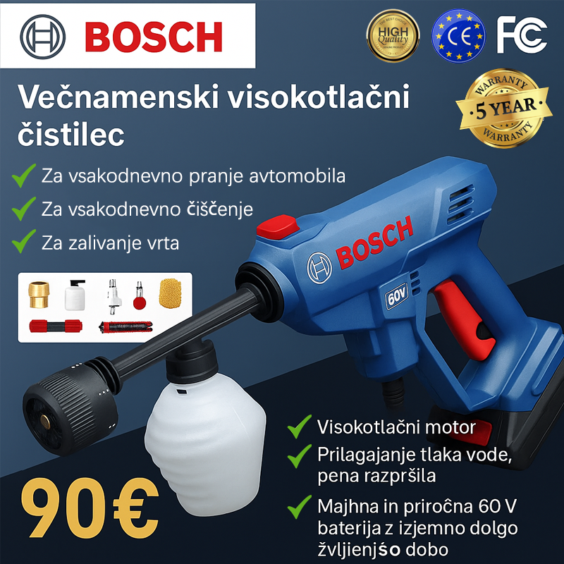 🛠️【Časovno omejena posebna ponudba】Prenosni visokotlačni avtopralnik BOSCH na baterije