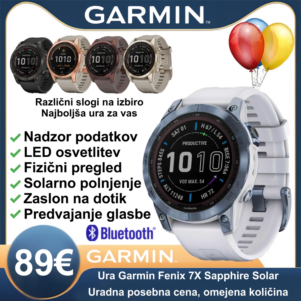 🥳[Uradna posebna ponudba] Pametna ura Garmin Fenix ​​​​​​7X Sapphire Solar🎉🎉