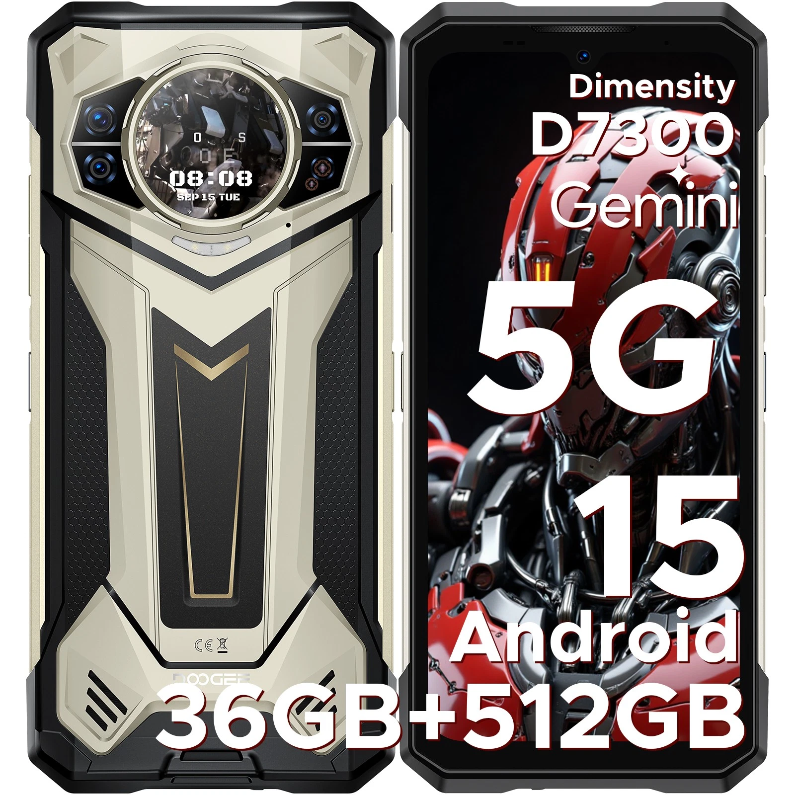 🔥Smartphone robusto DOOGEE S200Plus 5G 36GB+512GB Android 15 10100mAh 6,72" NFC IA