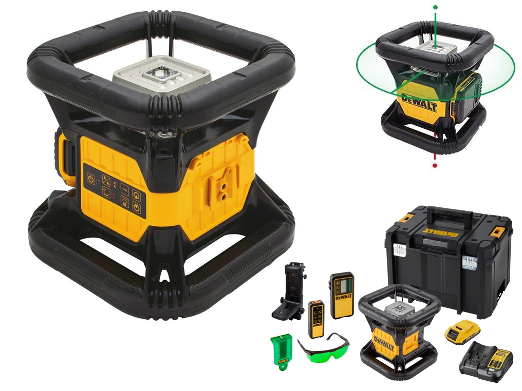 ⚡DeWalt DCE079D1G XR samonivelirni rotacijski laserski komplet, 18 V, 8-delni komplet.