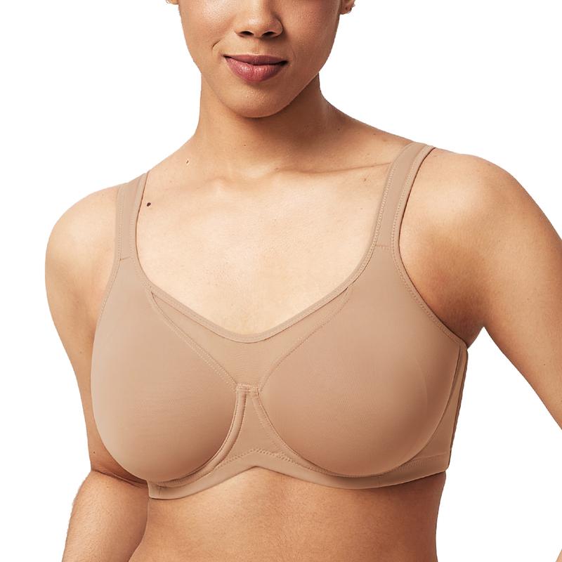 HSIA CoolComfort Plus Size Underwire Smoothing Wide Strap Full Coverage Unlined Minimizer T-shirt Bra dealsforyoudays
