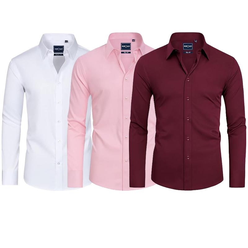3-Pack Alimens & Gentle Stain Sheild Dress Shirts for Men Slim Fit Mens Dress Shirts Long Sleeve Button Down Shirt Men Shirts
