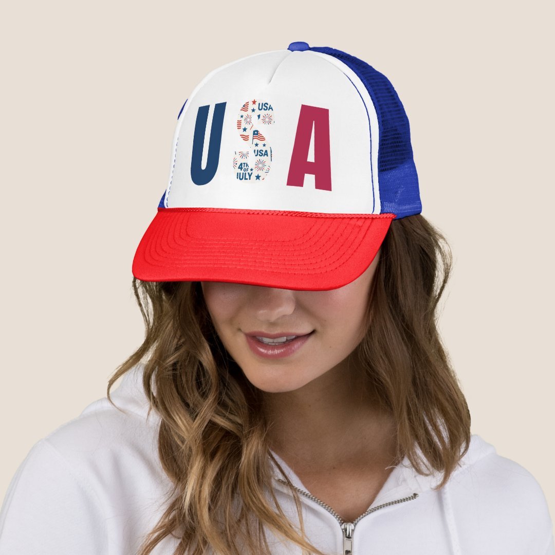 4th of July USA Trucker Hat – Patriotic style