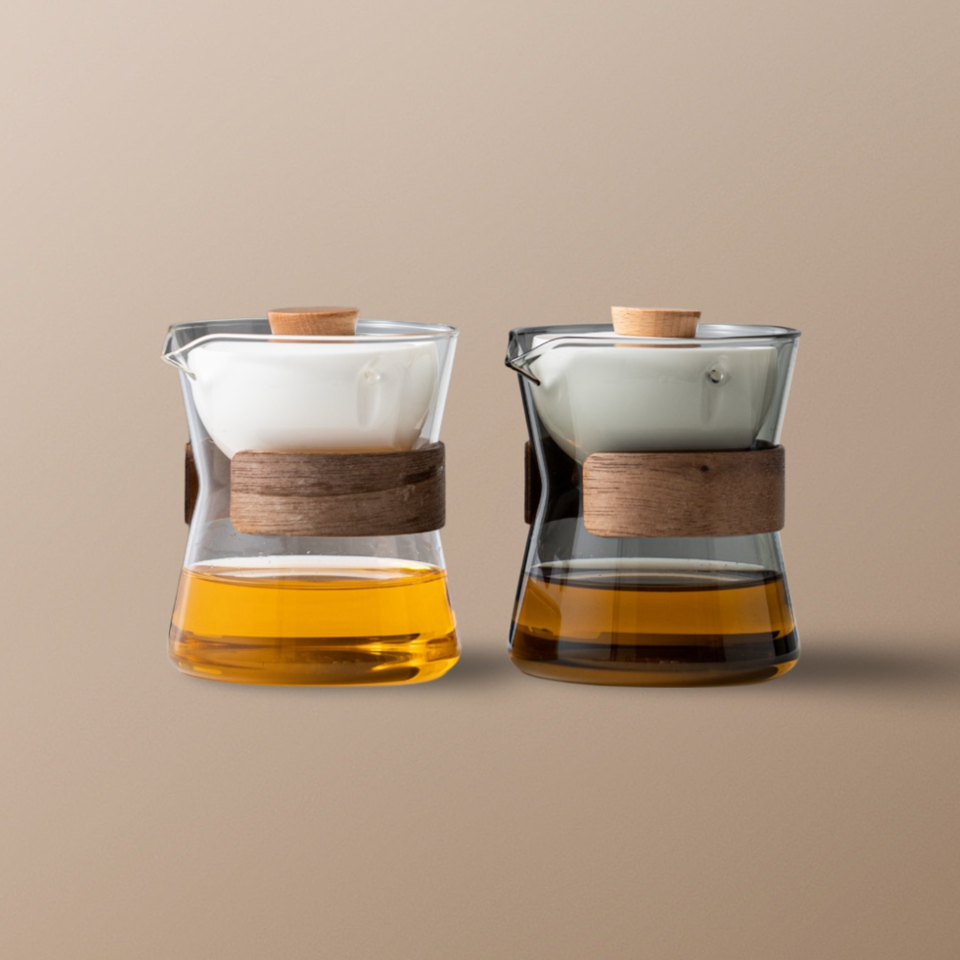 [Summer SALE]“Vortex Kit” - Heat-Resistant Glass Handled Teapot with Rotating Strainer Travel Set