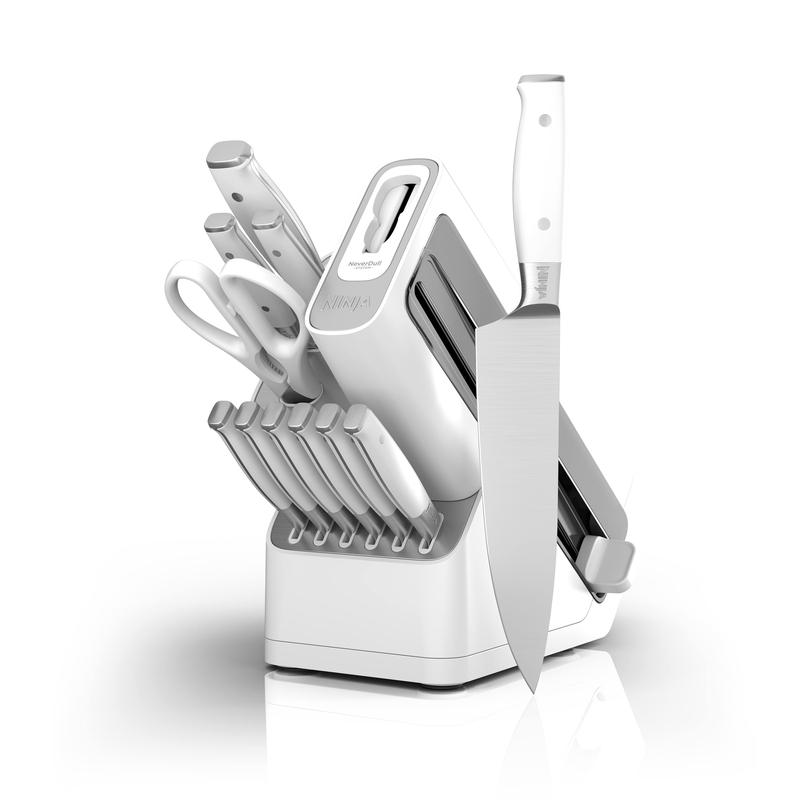 Foodi NeverDull Premium 12-Piece German Stainless Steel Knife Block Set with Built-in Sharpener