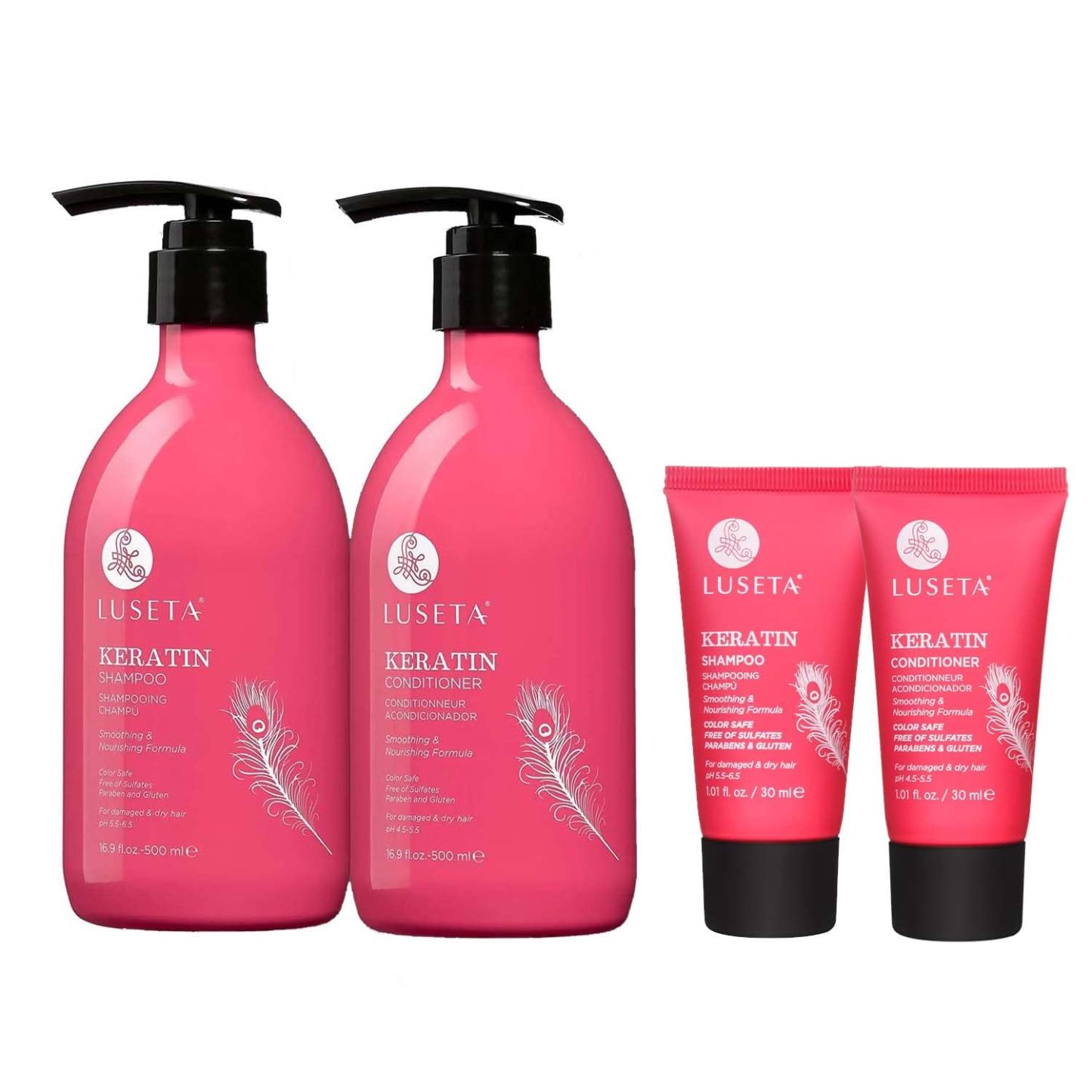 Luseta Biotin Shampoo and Conditioner for HairGrowth - Thickening Shampoo for Thinning Hair andHair Loss - Infused with Argan Oil to Repair DamagedDry Hair - Sulfate Free Paraben Free-2 x 16.9 fl oz