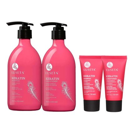 Luseta Biotin Shampoo and Conditioner for HairGrowth - Thickening Shampoo for Thinning Hair andHair Loss - Infused with Argan Oil to Repair DamagedDry Hair - Sulfate Free Paraben Free-2 x 16.9 fl oz