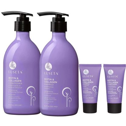 Luseta Biotin Shampoo and Conditioner for HairGrowth - Thickening Shampoo for Thinning Hair andHair Loss - Infused with Argan Oil to Repair DamagedDry Hair - Sulfate Free Paraben Free-2 x 16.9 fl oz