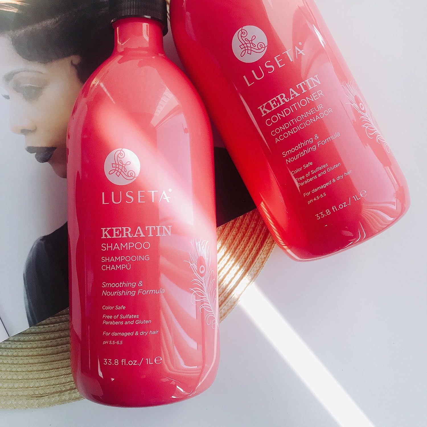 Luseta Biotin Shampoo and Conditioner for HairGrowth - Thickening Shampoo for Thinning Hair andHair Loss - Infused with Argan Oil to Repair DamagedDry Hair - Sulfate Free Paraben Free-2 x 16.9 fl oz