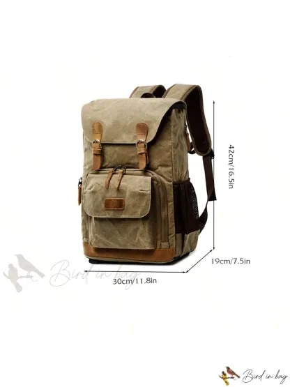 Camera Backpack for Photographers with Large Capacity, Waterproof, Retro Wax Dyed Canvas, Camera Bag, Fits 15 inch L