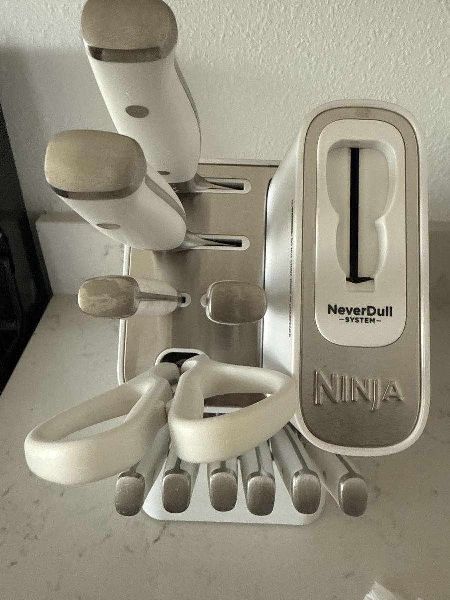 Foodi NeverDull Premium 12-Piece German Stainless Steel Knife Block Set with Built-in Sharpener