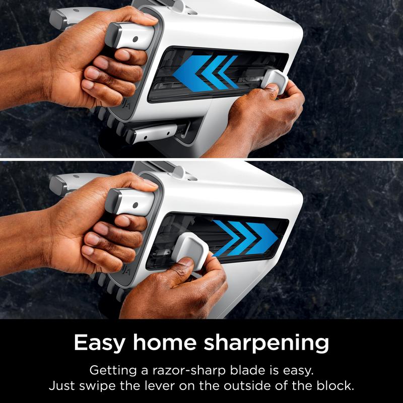 Foodi NeverDull Premium 12-Piece German Stainless Steel Knife Block Set with Built-in Sharpener