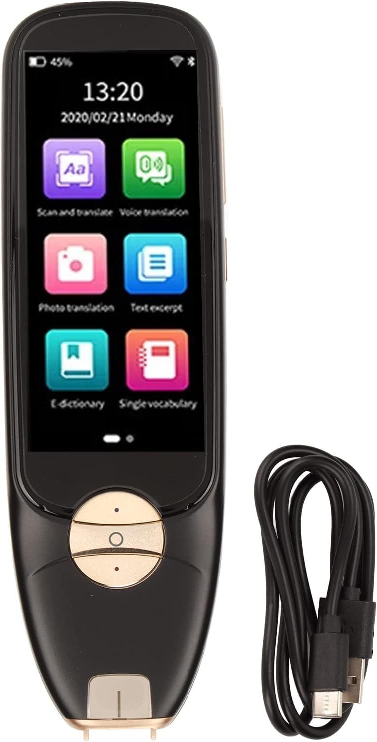 Translation Pen Scanner Translator, 116 Languages Fast High Accuracy Smart Translator with Photo Translation, Noise Reduction Portable Scanning Translator for Language(Black Global Translation) visio