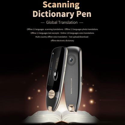 Translation Pen Scanner Translator, 116 Languages Fast High Accuracy Smart Translator with Photo Translation, Noise Reduction Portable Scanning Translator for Language(Black Global Translation) visio