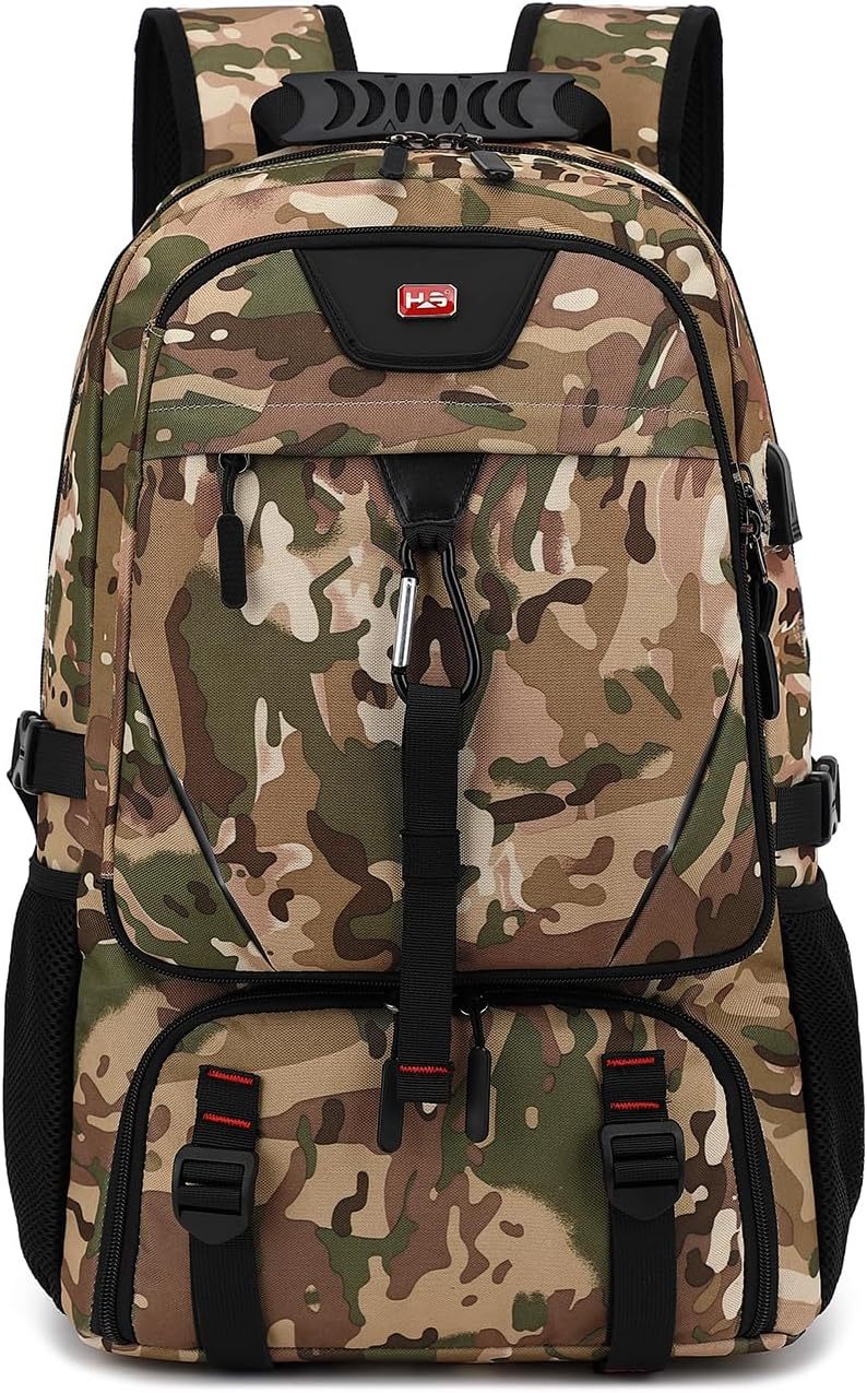 INSAVANT Travel Backpack for Mens 18.3 Inch with Laptop Sleeve and Shoe Compartment, Computer Backpacks with USB Charging Port, Durable Hiking Work Business Daypack for Women(Black Black)