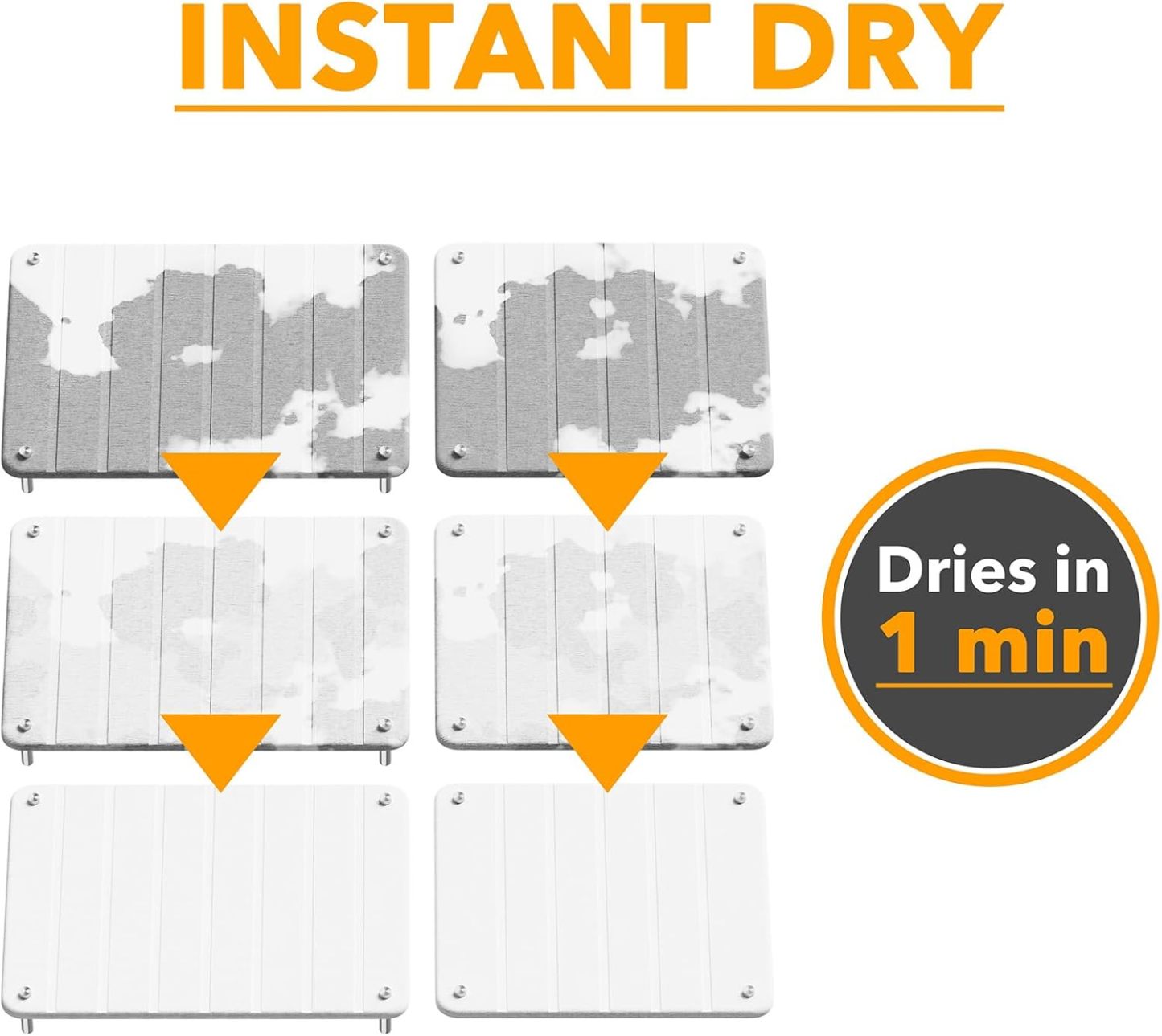 SpaceAid 2 Pack Stone Dish Drying Mats for Kitchen Counter, Expandable Absorbent Rack Dish Pad, Quick Dry Diatomaceous Earth Dishes Mat Tray, Absorbing Sink Stone Mat Board