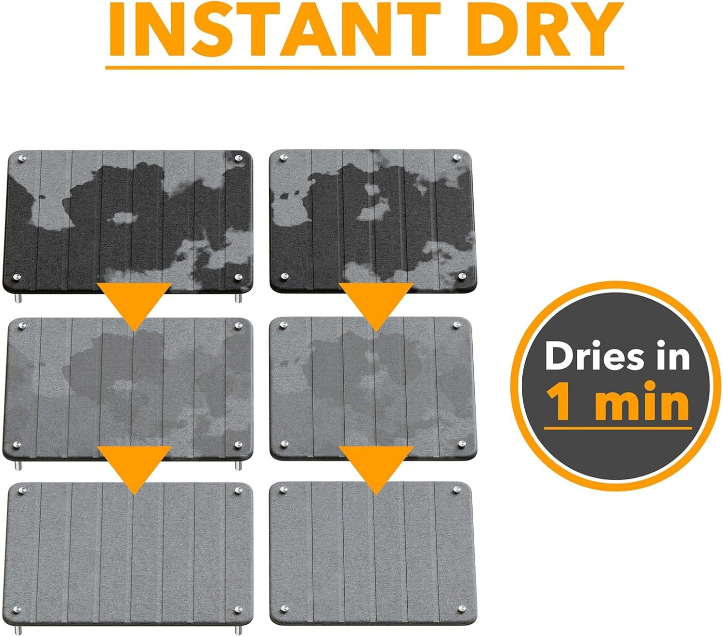 SpaceAid 2 Pack Stone Dish Drying Mats for Kitchen Counter, Expandable Absorbent Rack Dish Pad, Quick Dry Diatomaceous Earth Dishes Mat Tray, Absorbing Sink Stone Mat Board