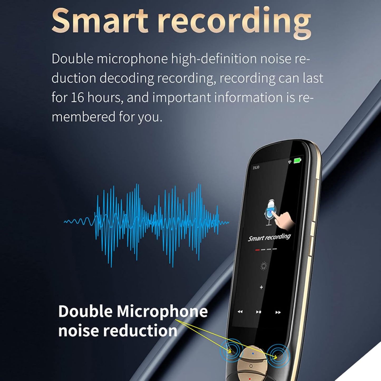 Translation Pen Scanner Translator, 116 Languages Fast High Accuracy Smart Translator with Photo Translation, Noise Reduction Portable Scanning Translator for Language(Black Global Translation) visio