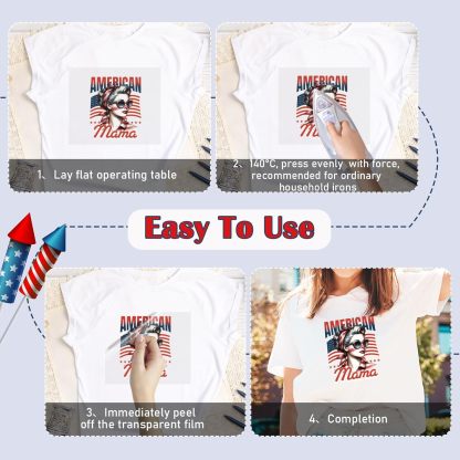 4th of July DTF Transfers Ready to Press -20 Sheets Independence Day Iron on Transfers Western Cowboy Iron on Decals for Patriot Day Parades Clothing USA T-Shirts American Hat Bag DIY Decorations