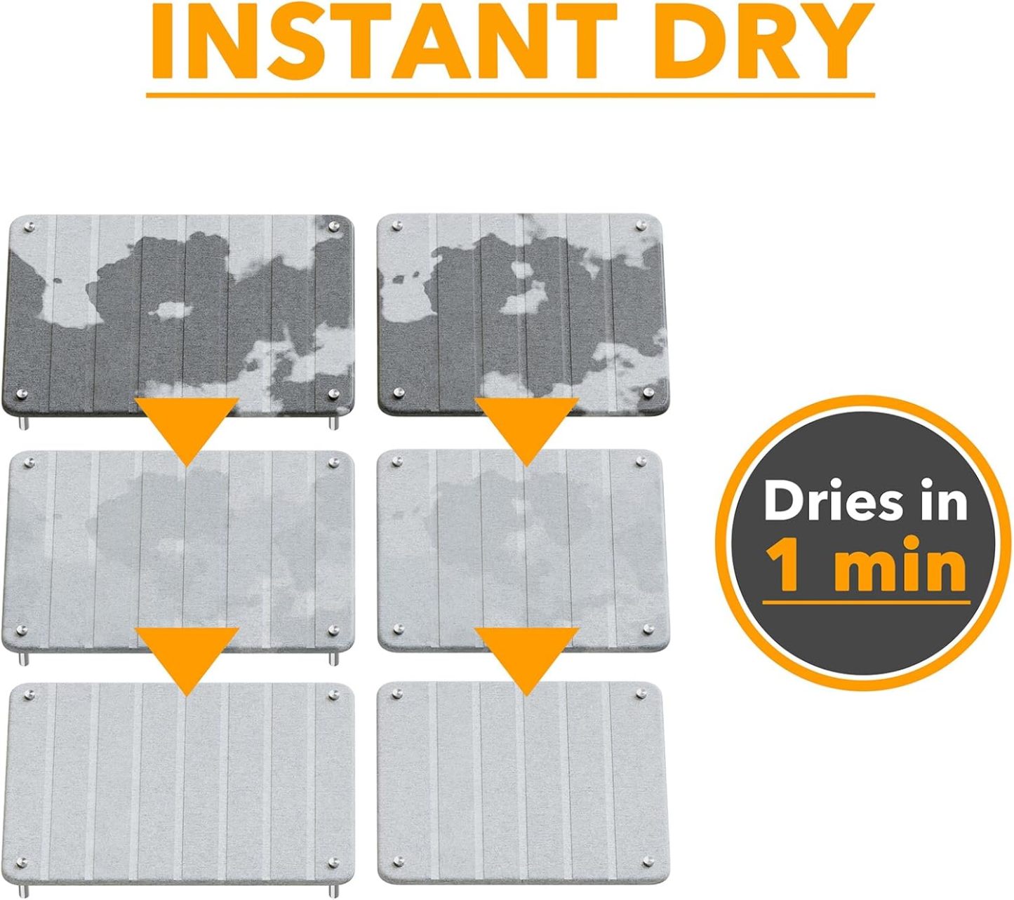 SpaceAid 2 Pack Stone Dish Drying Mats for Kitchen Counter, Expandable Absorbent Rack Dish Pad, Quick Dry Diatomaceous Earth Dishes Mat Tray, Absorbing Sink Stone Mat Board