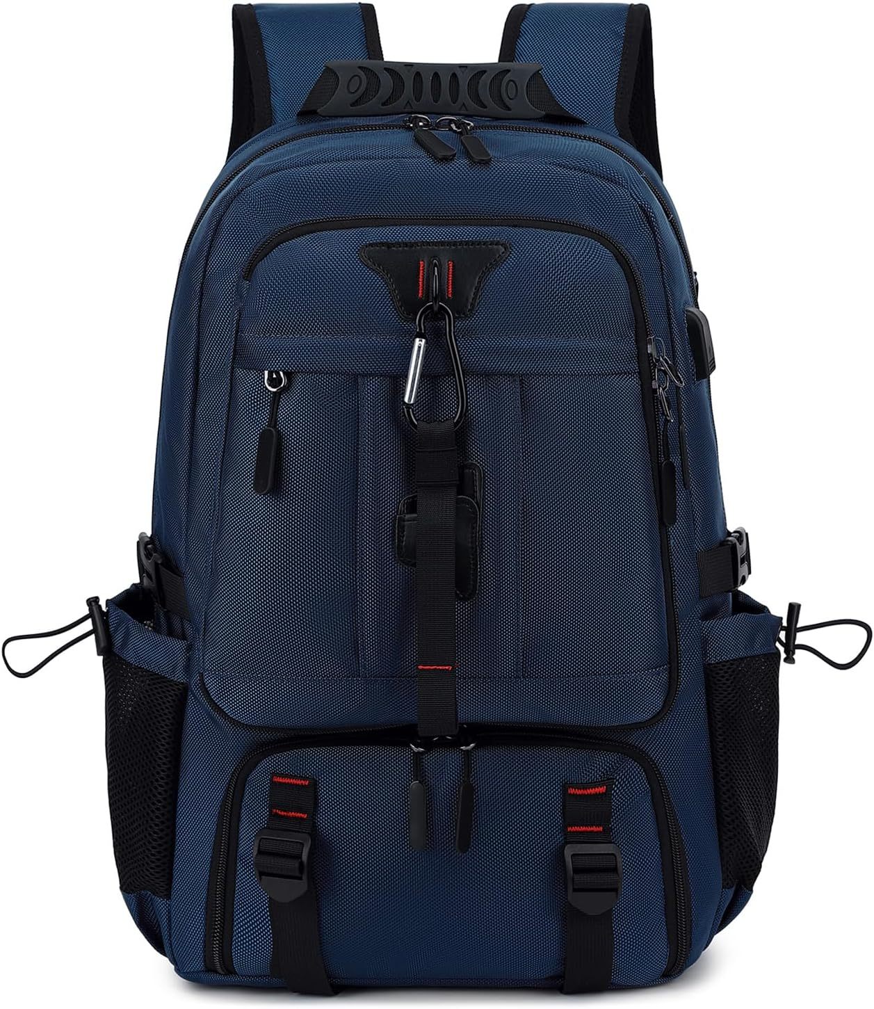 INSAVANT Travel Backpack for Mens 18.3 Inch with Laptop Sleeve and Shoe Compartment, Computer Backpacks with USB Charging Port, Durable Hiking Work Business Daypack for Women(Black Black)