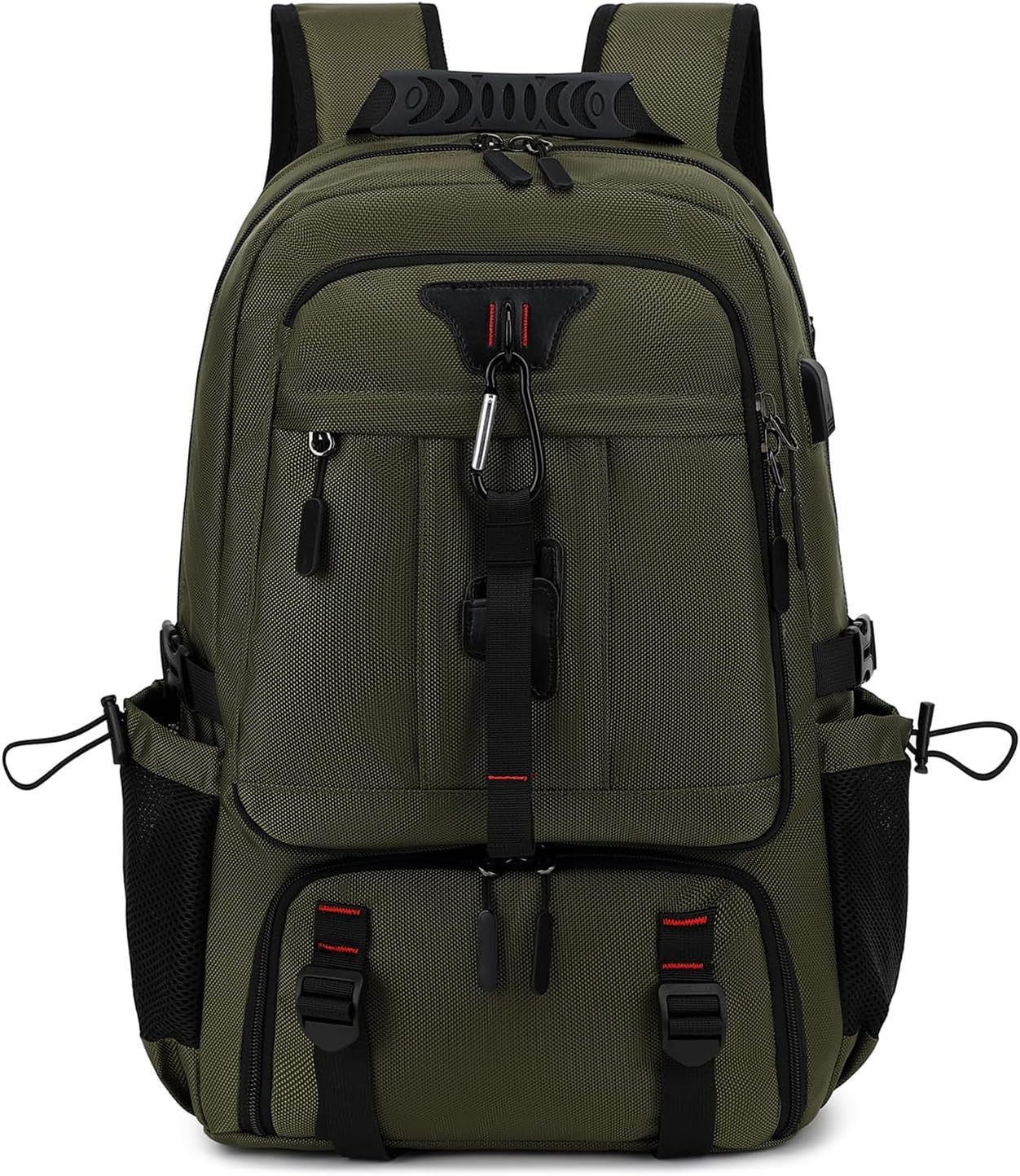 INSAVANT Travel Backpack for Mens 18.3 Inch with Laptop Sleeve and Shoe Compartment, Computer Backpacks with USB Charging Port, Durable Hiking Work Business Daypack for Women(Black Black)