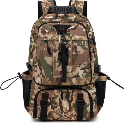 INSAVANT Travel Backpack for Mens 18.3 Inch with Laptop Sleeve and Shoe Compartment, Computer Backpacks with USB Charging Port, Durable Hiking Work Business Daypack for Women(Black Black)