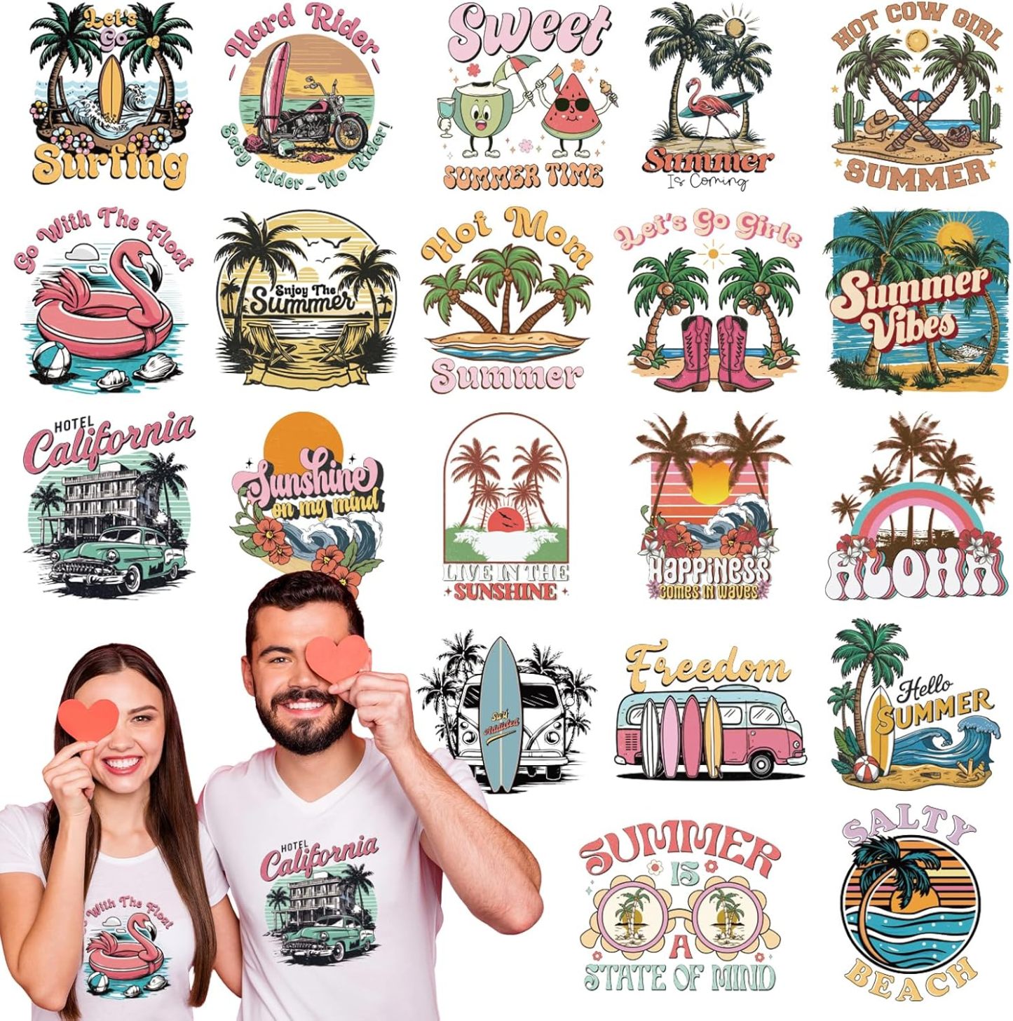 4th of July DTF Transfers Ready to Press -20 Sheets Independence Day Iron on Transfers Western Cowboy Iron on Decals for Patriot Day Parades Clothing USA T-Shirts American Hat Bag DIY Decorations