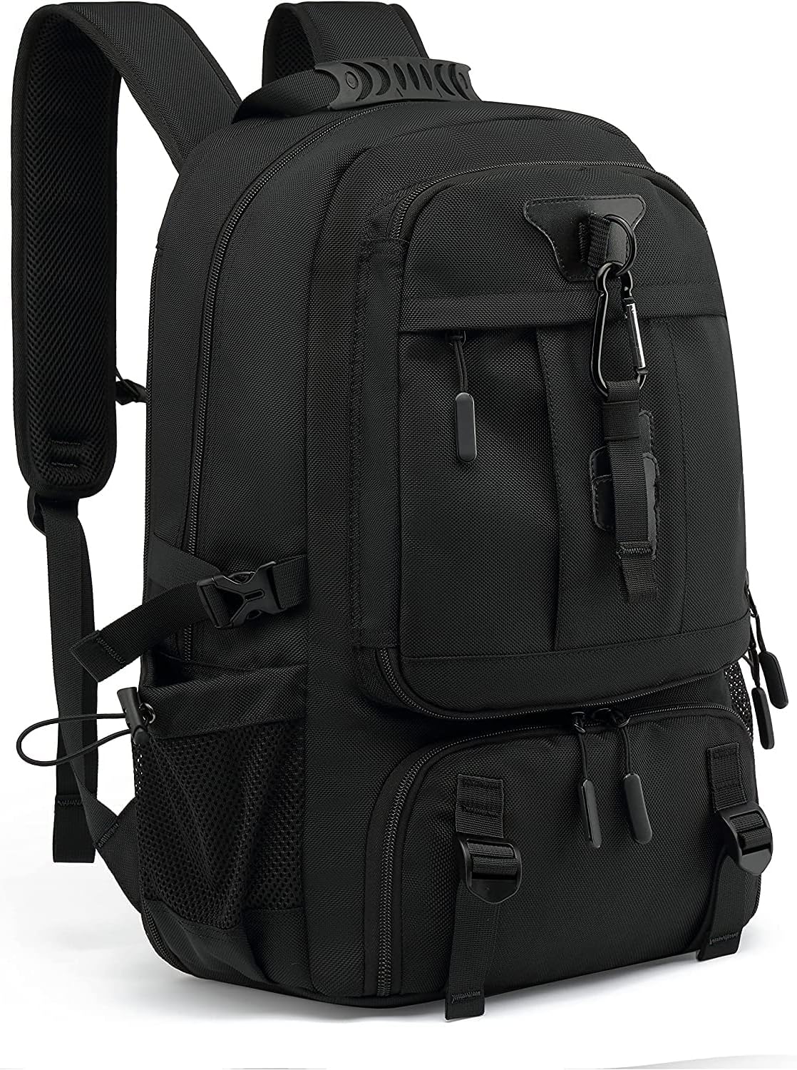 INSAVANT Travel Backpack for Mens 18.3 Inch with Laptop Sleeve and Shoe Compartment, Computer Backpacks with USB Charging Port, Durable Hiking Work Business Daypack for Women(Black Black)