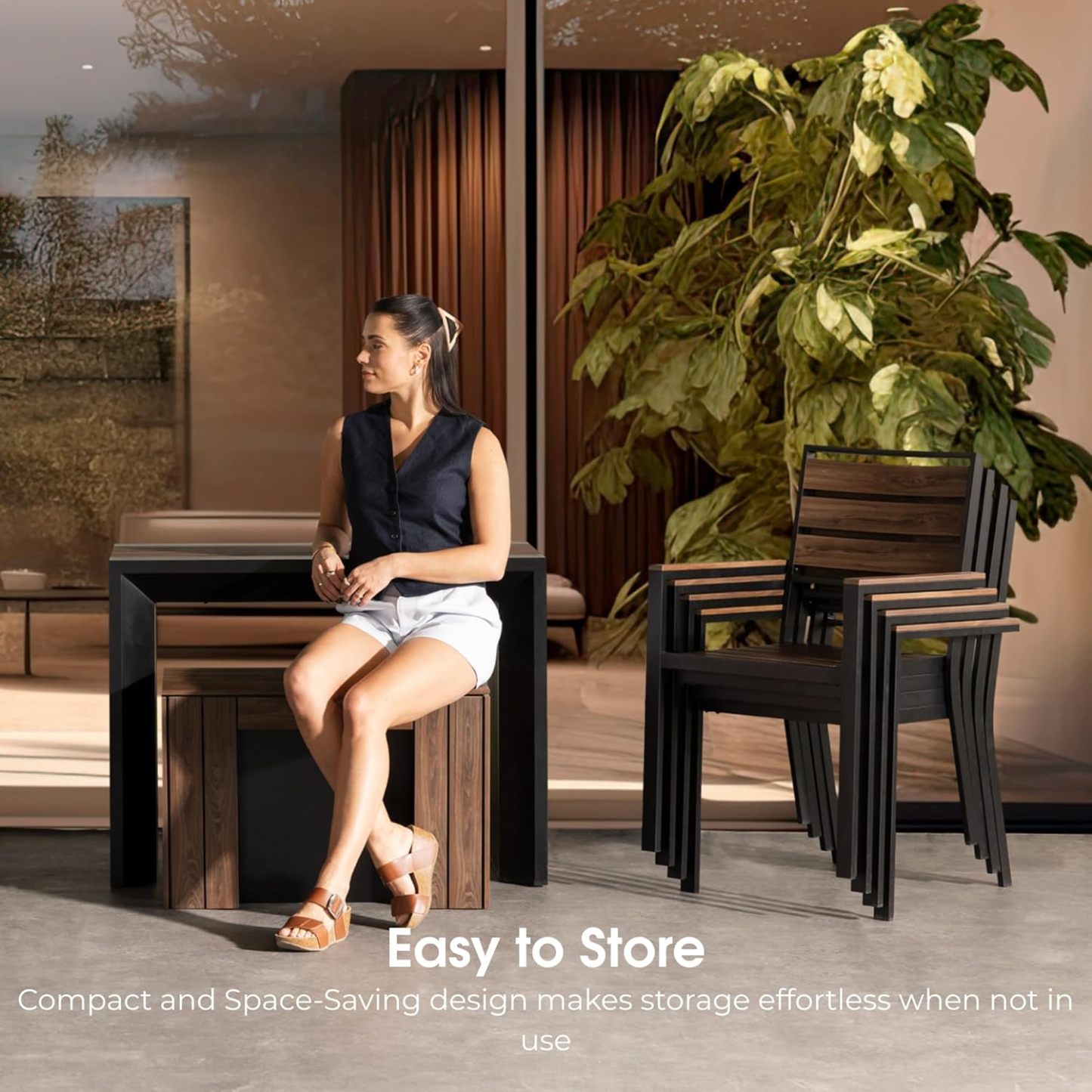 Transformer Table Outdoor Patio Furniture Set for 4 to 12, Expandable Outdoor Table and Chairs Set of 4 with Dining Bench, Weather Resistant Extendable Patio Table with Chairs & Bench