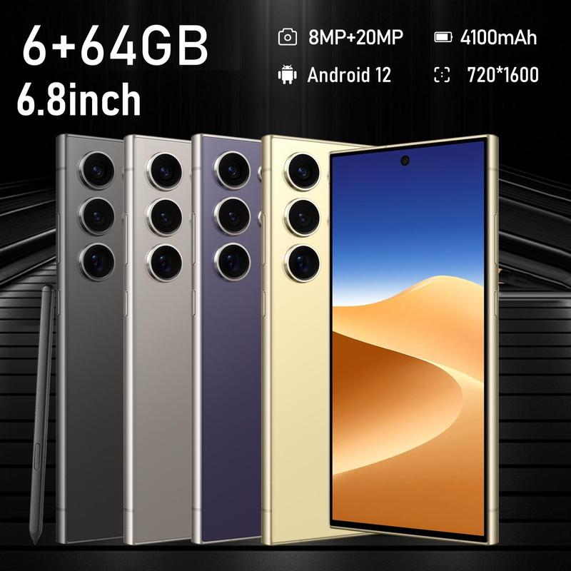 Android Smartphone, 6.8 Inch Large Screen 6+64GB ROM Dual SIM Phone, 20MP 4000mAh Battery Octa-core Processor Phone