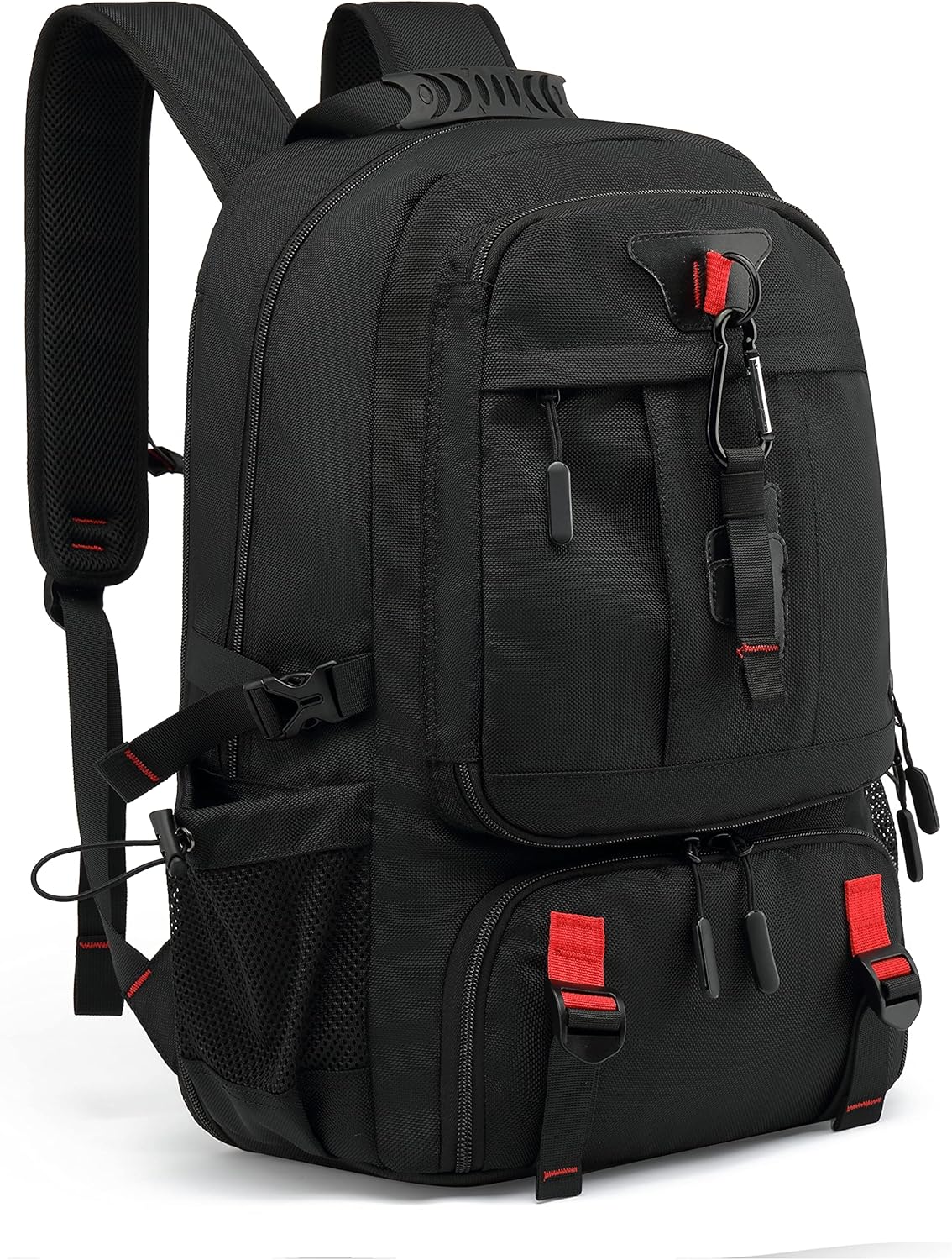 INSAVANT Travel Backpack for Mens 18.3 Inch with Laptop Sleeve and Shoe Compartment, Computer Backpacks with USB Charging Port, Durable Hiking Work Business Daypack for Women(Black Black)