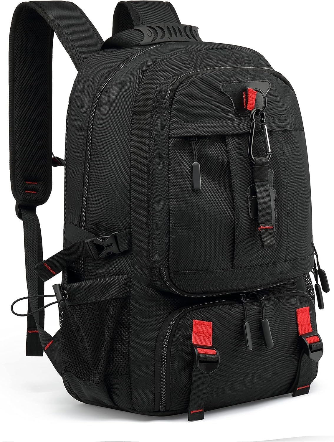INSAVANT Travel Backpack for Mens 18.3 Inch with Laptop Sleeve and Shoe Compartment, Computer Backpacks with USB Charging Port, Durable Hiking Work Business Daypack for Women(Black Black)