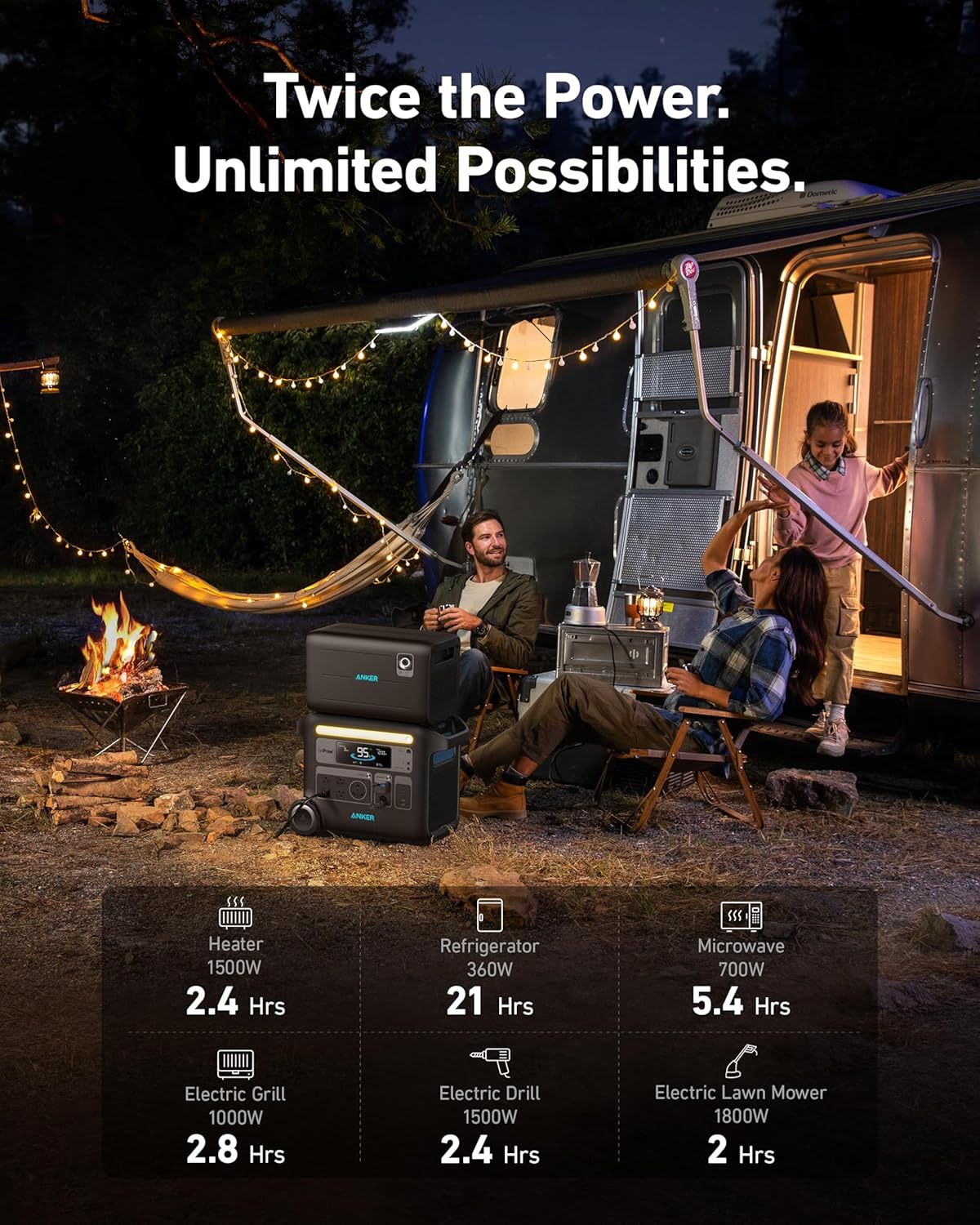 Anker SOLIX F2000 Portable Power Station, PowerHouse 767, 2400W Solar Generator, GaNPrime Battery Generators for Home Use, LiFePO4 Power Station for Outdoor Camping, and RVs (Solar Panel Optional)