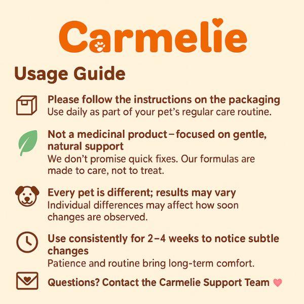 Carmelie Flea & Tick Support Drops for Dogs & Cats | Natural Liquid Formula with Vitamins | Bacon Flavor, All Breeds & Ages Kittens