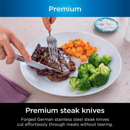Foodi NeverDull Premium 12-Piece German Stainless Steel Knife Block Set with Built-in Sharpener