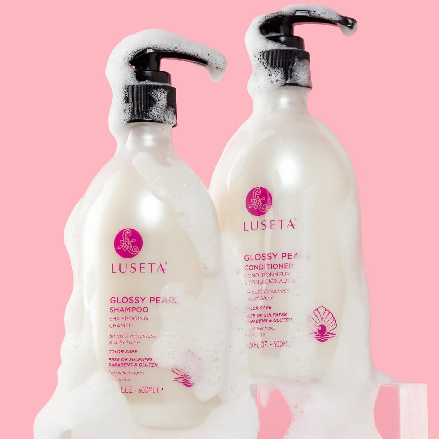 Luseta Biotin Shampoo and Conditioner for HairGrowth - Thickening Shampoo for Thinning Hair andHair Loss - Infused with Argan Oil to Repair DamagedDry Hair - Sulfate Free Paraben Free-2 x 16.9 fl oz