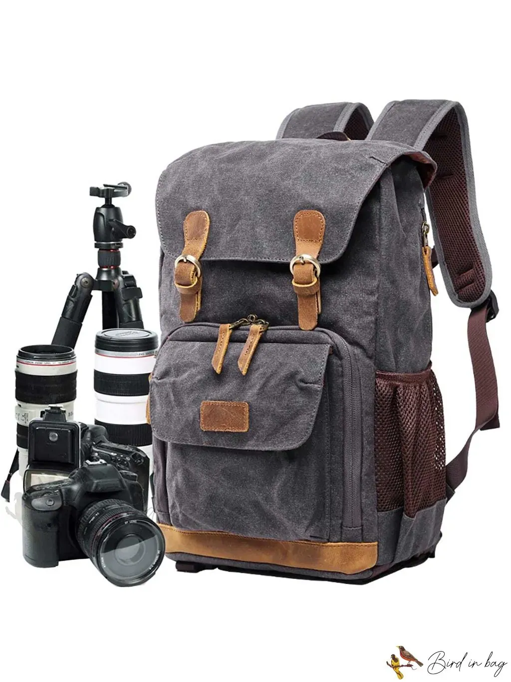 Camera Backpack for Photographers with Large Capacity, Waterproof, Retro Wax Dyed Canvas, Camera Bag, Fits 15 inch L