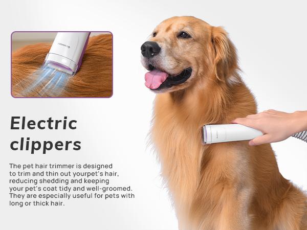 Dog Grooming Vacuum Kit, Pet Grooming Vacuum with Clipper Nail Grinder, 2.5L Dust Cup Dog deshedding Vacuum Brush with 4-6 Pet Grooming Tools for Shedding Pet Hair, Home Cleaning 