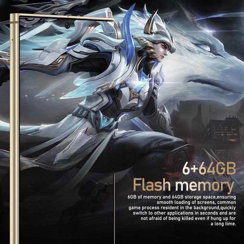 Android Smartphone, 6.8 Inch Large Screen 6+64GB ROM Dual SIM Phone, 20MP 4000mAh Battery Octa-core Processor Phone