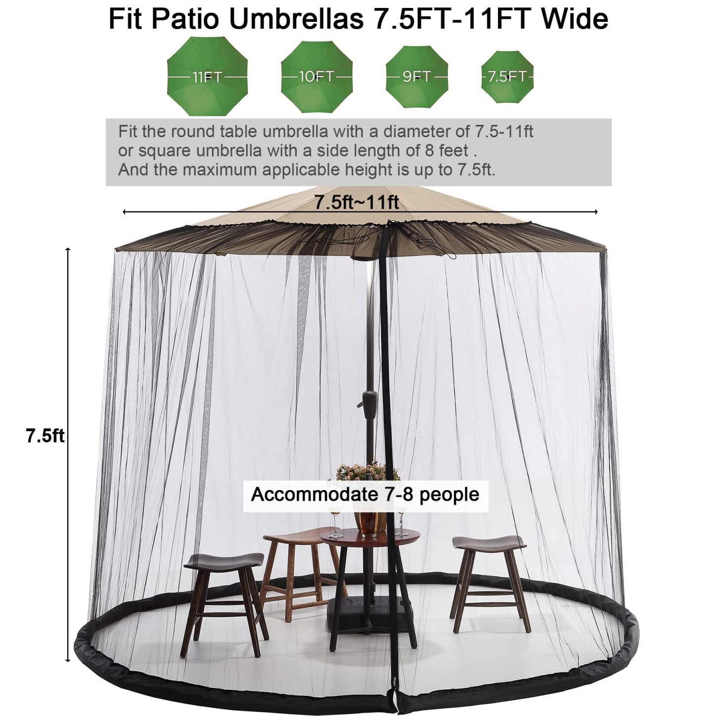 Patio Umbrella Mosquito Net