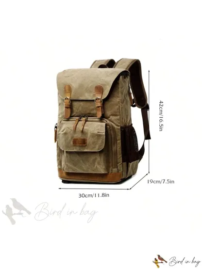 Camera Backpack for Photographers with Large Capacity, Waterproof, Retro Wax Dyed Canvas, Camera Bag, Fits 15 inch L