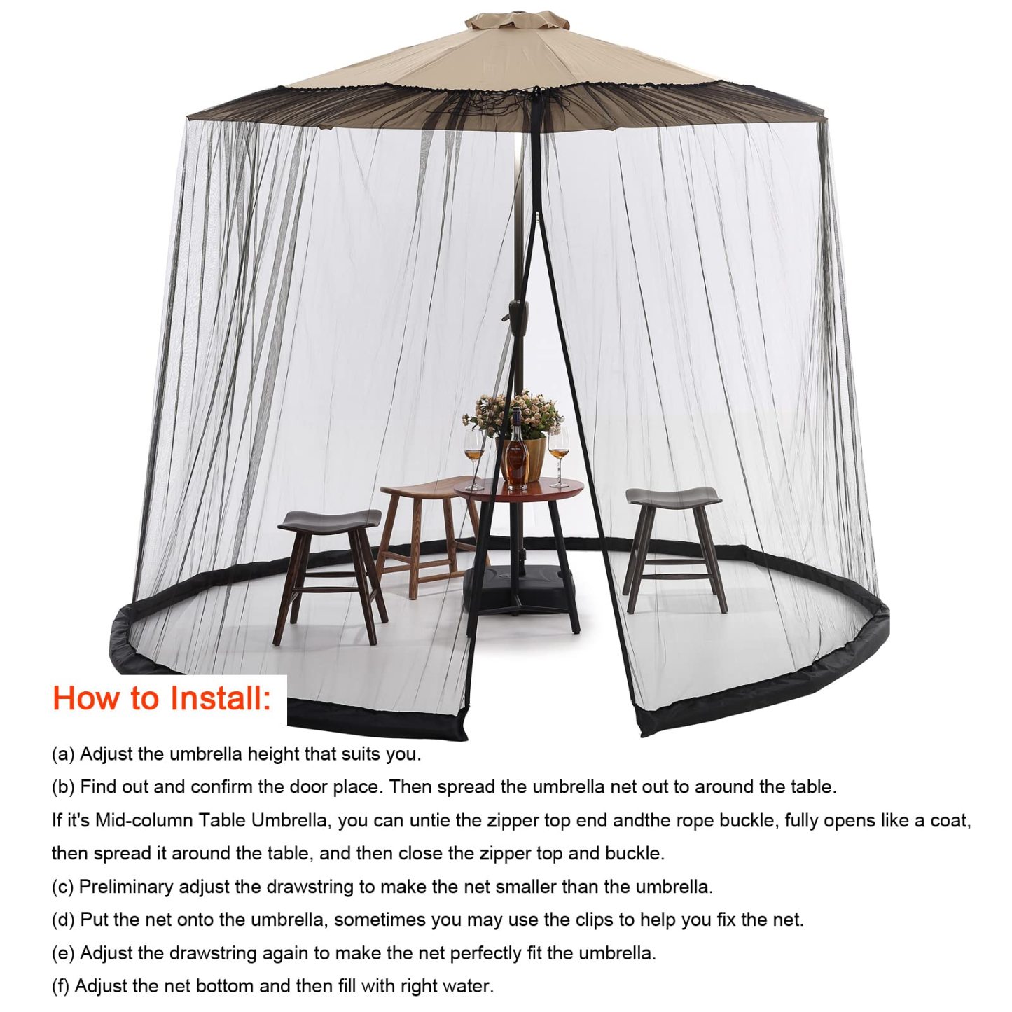 Patio Umbrella Mosquito Net