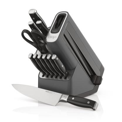 Foodi NeverDull Premium 12-Piece German Stainless Steel Knife Block Set with Built-in Sharpener