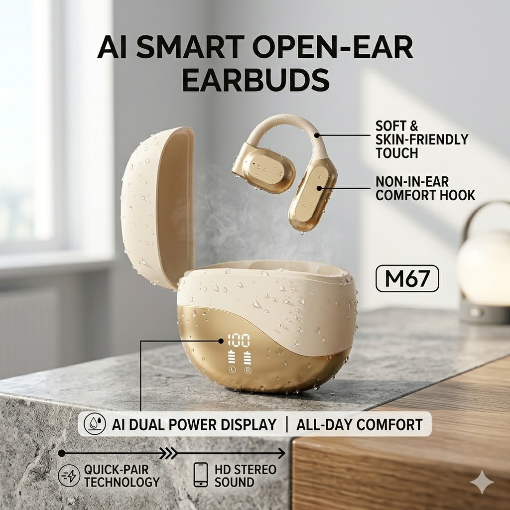 Smart AI translation headphones that fit comfortably in your ears. Ultra-long battery life. Wireless Bluetooth headphones from Huaqiangbei